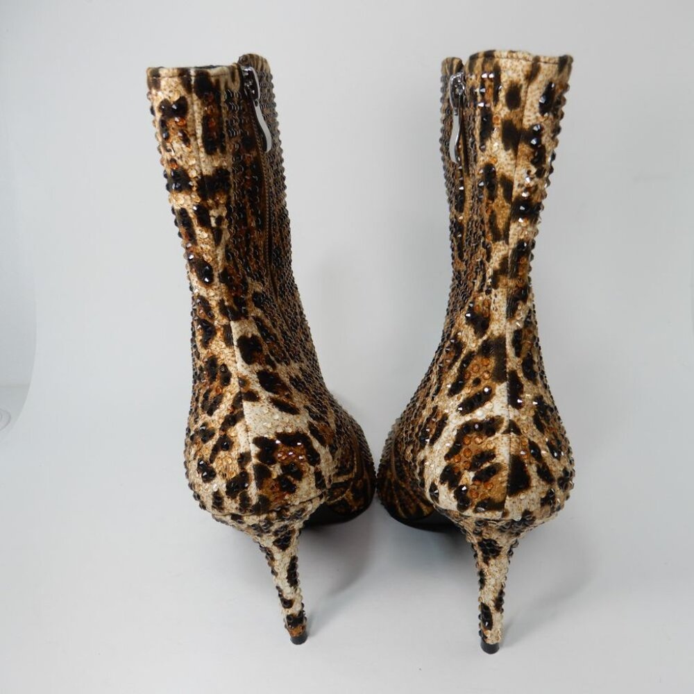AZALEA WANG Chaundra Stiletto Bootie Size 7.5 Cheetah Animal Embellished NEW - Picture 12 of 17